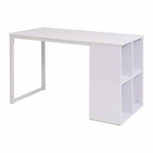 Psací stůl s regálem 120x60 cm Dekorhome Bílá obraz