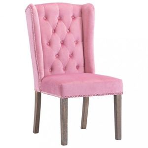 Jídelní židle samet / kaučukovník Dekorhome Růžová obraz