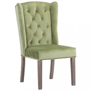 Jídelní židle samet / kaučukovník Dekorhome Zelená obraz