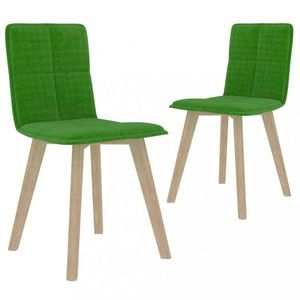 Jídelní židle 2 ks látka / buk Dekorhome Zelená obraz