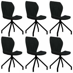 Jídelní židle 6 ks umělá kůže Dekorhome Černá, Jídelní židle 6 ks umělá kůže Dekorhome Černá obraz