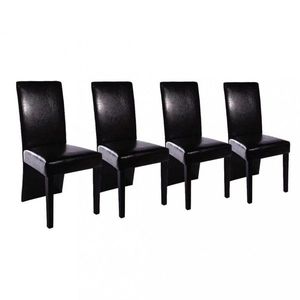 Jídelní židle 4 ks umělá kůže / dřevo Dekorhome Černá obraz
