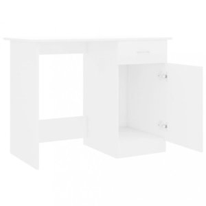Psací stůl se skříňkou 100x50 cm Dekorhome Bílá, Psací stůl se skříňkou 100x50 cm Dekorhome Bílá obraz
