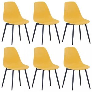 Jídelní židle 6 ks plast / kov Dekorhome Žlutá obraz