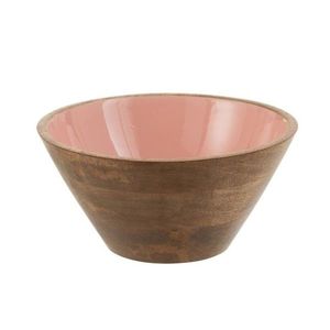 Dřevěná miska s růžovým vnitřkem Enamell medium - ∅ 24*11, 5cm 1639 obraz