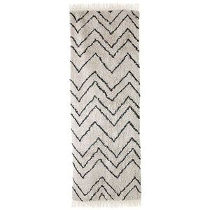 Béžový bavlněný koberec s cikcak vzorem ZigZag - 75*220cm TTK3030 obraz