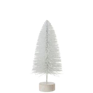 Bílý třpytivý vánoční stromeček - Ø16*38cm 97726 obraz