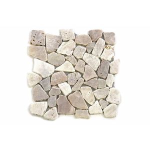 Divero Garth 573 Mozaika říční kámen - krémová 1m2 - 30x30x1, 5 cm obraz