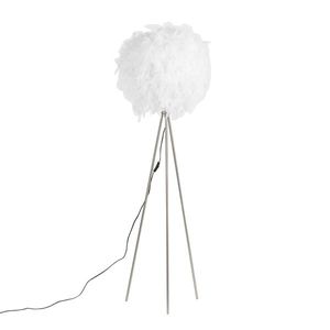 Romantická stojací lampa bílá - peří obraz