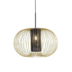 Designová závěsná lampa zlatá s černou 60 cm - Marnie obraz