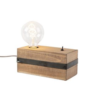 Průmyslová stolní lampa dřevo - Reena obraz