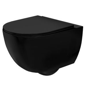 REA Závěsná WC mísa Carlo Mini Slim černá matná REA-C8489 obraz