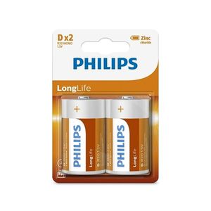 Baterie Philips LongLife D 2ks obraz