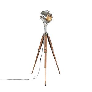Stojací lampa s dřevěným stativem a studiovým bodem - Tripod Shiny obraz