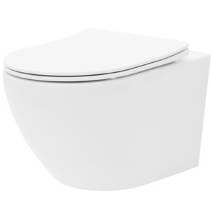 REA Závěsná WC mísa včetně sedátka Rimless Carlo Flat Mini bílá REA-C2760 obraz