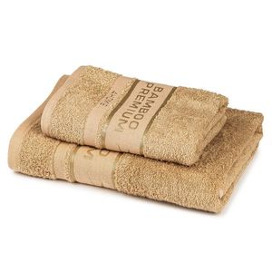 4Home Sada Bamboo Premium osuška a ručník béžová, 70 x 140 cm, 50 x 100 cm obraz