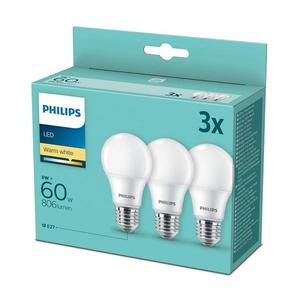 Philips SADA 3x LED Žárovka Philips A60 E27/8W/230V 2700K obraz