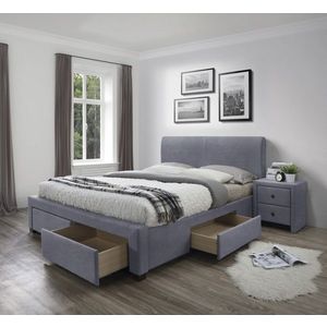 HALMAR Čalouněná postel Modena 160x200 dvoulůžko - sametově šedá obraz