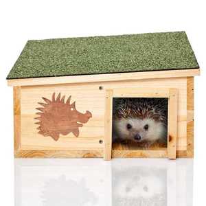 Blumfeldt Domeček pro ježka, krmítko, přezimování, 2 komory, jedlové dřevo, neošetřený obraz