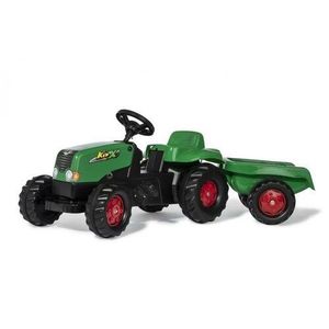 RollyToys Šlapací traktor Rolly Kid s vlečkou, zeleno-červená obraz
