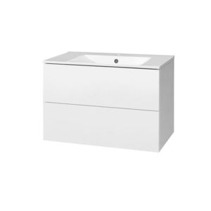 MEREO Aira, koupelnová skříňka s keramickym umyvadlem 81 cm, bílá CN711 obraz