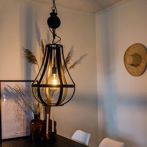 Průmyslová závěsná lampa černá 40 cm - Morgana obraz