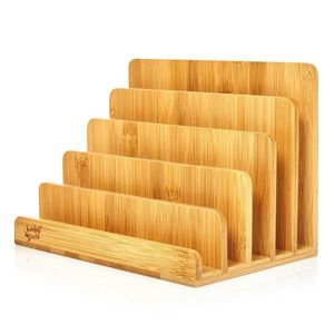 Blumfeldt Stojan na dopisy s 5 přihrádkami, A4, 25 × 17, 5 × 16 cm, stojící nebo ležící, bambus, A4, 25 × 17, 5 × 16 cm, stojící nebo ležící, bambus obraz