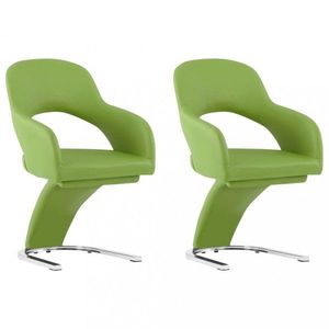 Jídelní židle 2 ks umělá kůže / chrom Dekorhome Zelená obraz