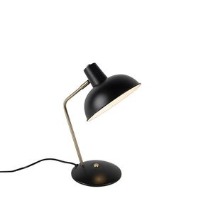 Retro stolní lampa černá s bronzem - Milou obraz