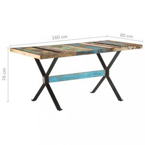 Jídelní stůl dřevo / ocel Dekorhome 160x80x76 cm obraz