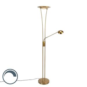 Stojací lampa bronzová včetně LED s čtecím ramenem - Ibiza obraz
