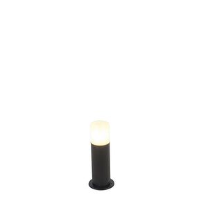Stojící venkovní lampa černá s opálovým odstínem bílá 30 cm IP44 - Odense obraz