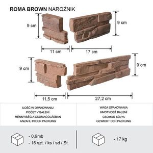 Rohový kámen Roma brown bal=0, 9mb obraz