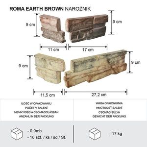 Rohový kámen Roma earth brown bal=0, 9mb obraz