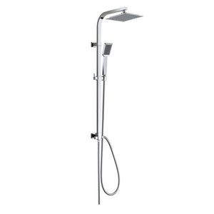 MEREO Sprchový set Quatro s tyčí, hadicí, ruční a talíř. hranatou sprchou, šedá CBQ60101SPN obraz
