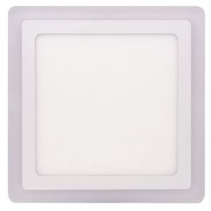 Ecolite Bílý vestavný LED panel hranatý 245 x 245mm 18W+6W podsvícený LED-DUO-S18W obraz
