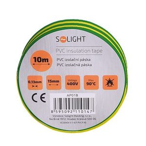 Solight Izolační páska 15mm x 0, 13mm x 10m, žlutozelená AP01 obraz