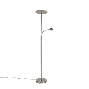 Moderní stojací lampa z oceli vč. LED s dálkovým ovládáním a čtecím ramenem - Strela obraz