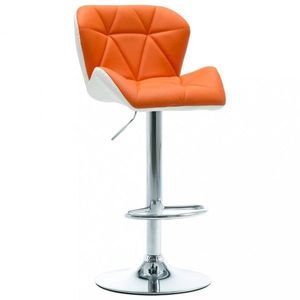 Barová židle umělá kůže / chrom Dekorhome Oranžová obraz