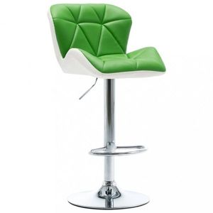 Barová židle umělá kůže / chrom Dekorhome Zelená obraz