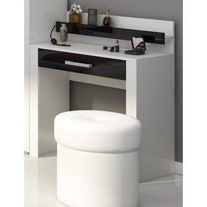 Toaletní stolek MOLTENO, bílá/černý lesk, 5 let záruka obraz
