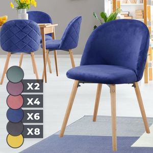 80659 MIADOMODO Sada jídelních židlí sametové, kr. modrá, 4 ks obraz