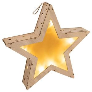 Nexos 65859 Vánoční dřevěná hvězda s 3D efektem, 10 LED obraz