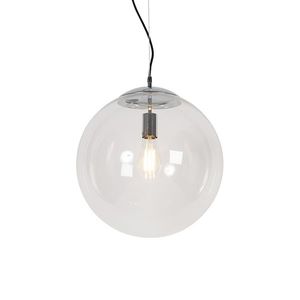 Skandinávská závěsná lampa chrom s čirým sklem - Ball 40 obraz