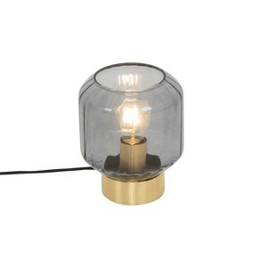 Designová stolní lampa mosaz s kouřovým sklem - Stiklo obraz