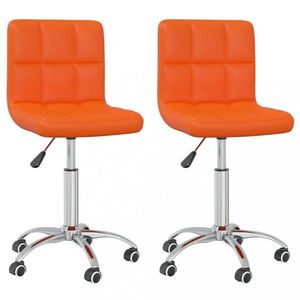Otočná jídelní židle 2 ks umělá kůže / chrom Dekorhome Oranžová obraz