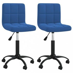 Otočná jídelní židle 2 ks samet / kov Dekorhome Modrá, Otočná jídelní židle 2 ks samet / kov Dekorhome Modrá obraz