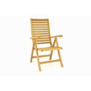 Divero 40742 Dřevěná polohovatelná židle - týkové dřevo obraz