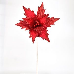 Vánoční třpytivá květina červená, 50 x 32 cm obraz