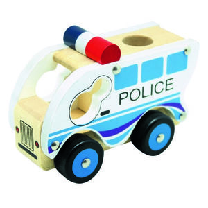 Bino Dřevěné auto Policie, modrá obraz
